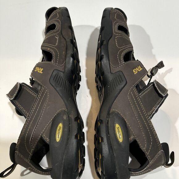 Teva Sandals Mens 11 Brown Forebay Fisherman Sport Walking Hiking Shoc Pad Shoes